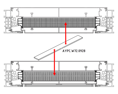 Теплоизоляционная вставка в профилях вентиляционных створок ALT W72 VS