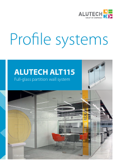 ALT115 interior partitions system technical catalogue
