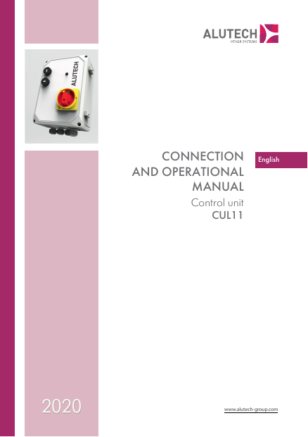 CONNECTION AND OPERATION MANUAL Control unit CUL11