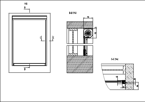 Встроенный монтаж в готовый проем VS-ZIP_Короб 45°_110 мм