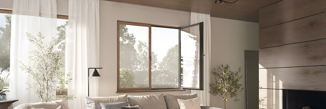 Object made of ALT W77 AW Slim — High-Performance Alu-WOOD Window