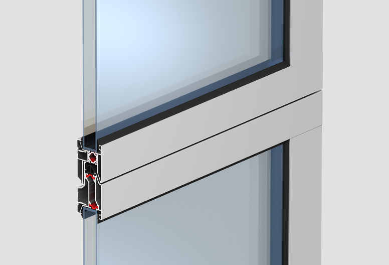 Panoramic door series AluTherm made out of panels with thermal break for enhanced thermal insulation