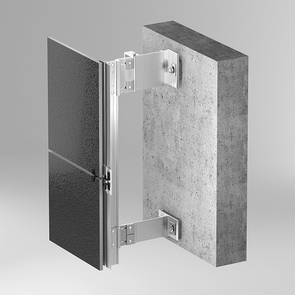 ALT 150 Ventilated cladding facade system – Visible fastening of ceramic granite