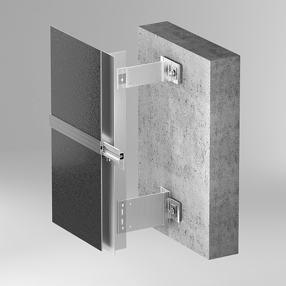 ALT 150 Ventilated cladding facade system – Fastening of large-sized thin ceramic granite